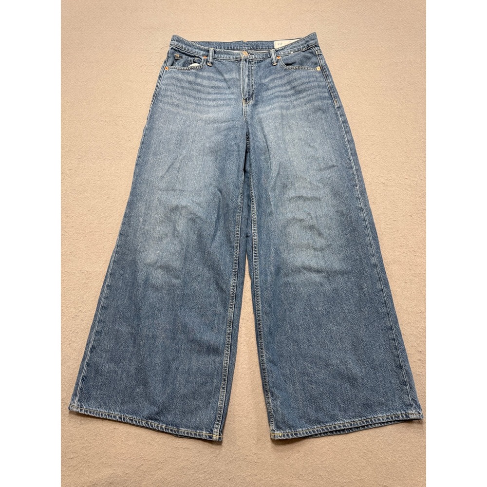 Gap Baggy Jeans Women's 30/10RS Blue Denim Wide Leg Mid Rise Medium Wash Casual